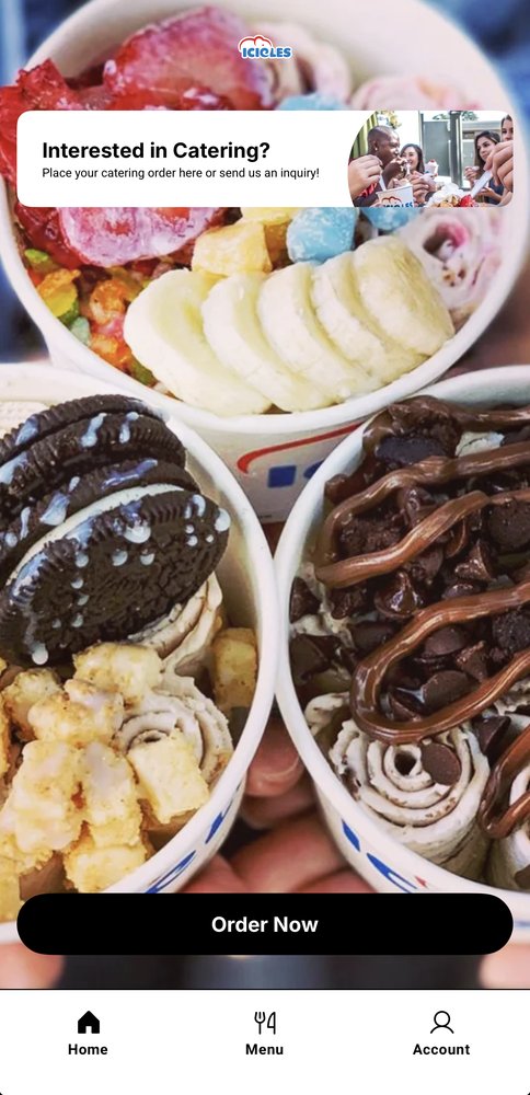 The Icicles app — order ahead and skip the line