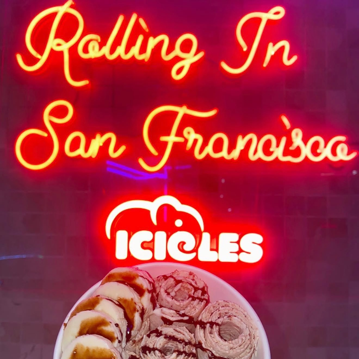 Icicles San Francisco neon sign