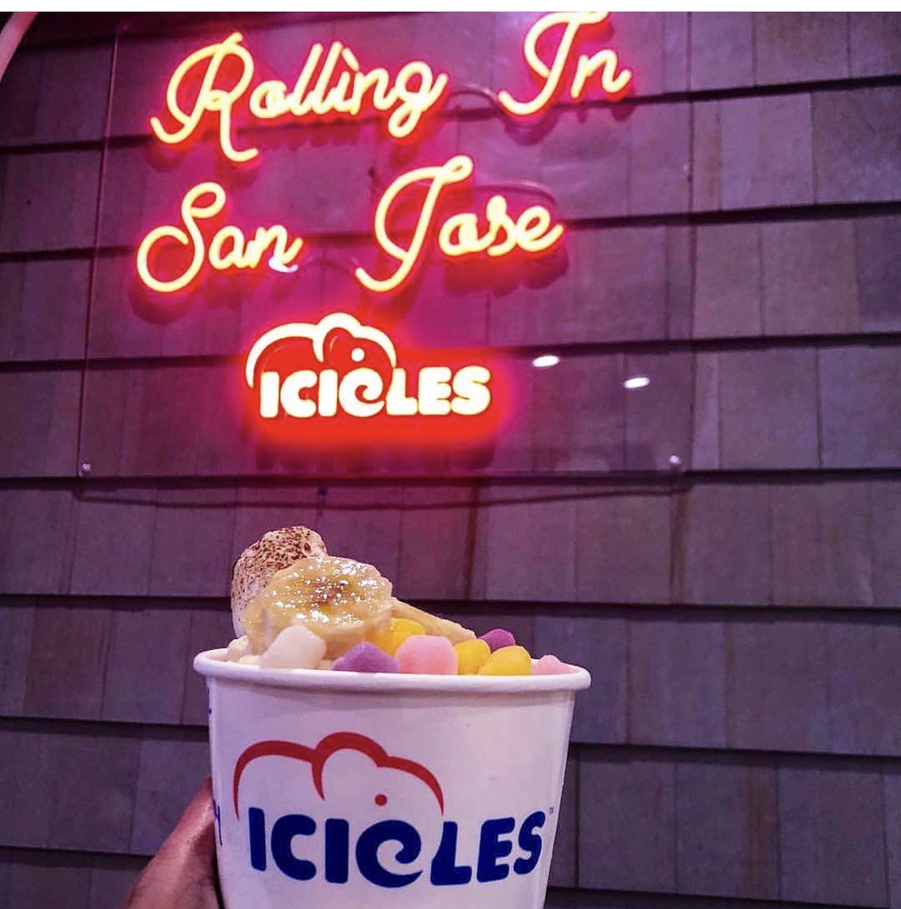 Icicles San Jose neon sign