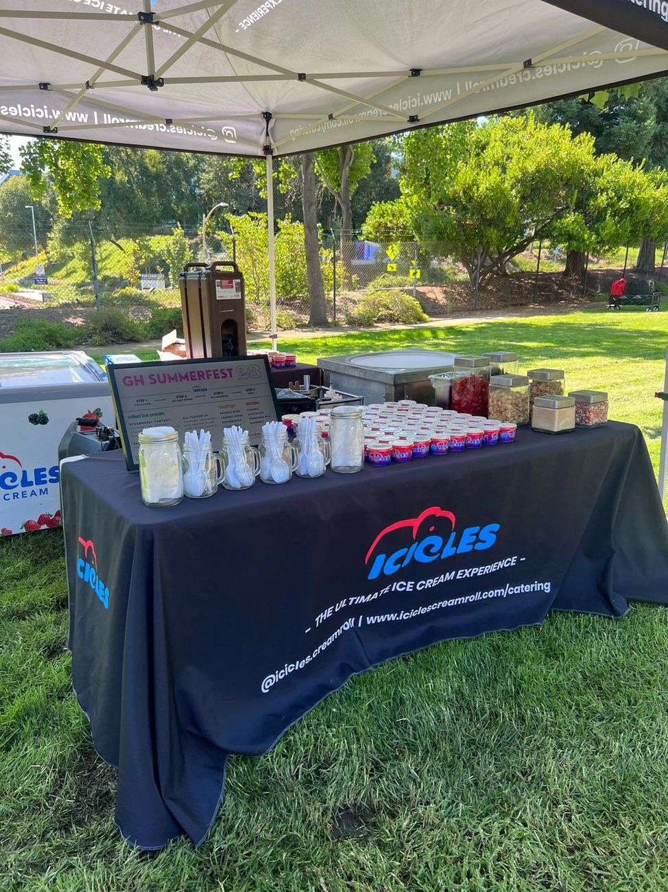 The Icicles catering tent at the GH Summerfest outdoor community festival