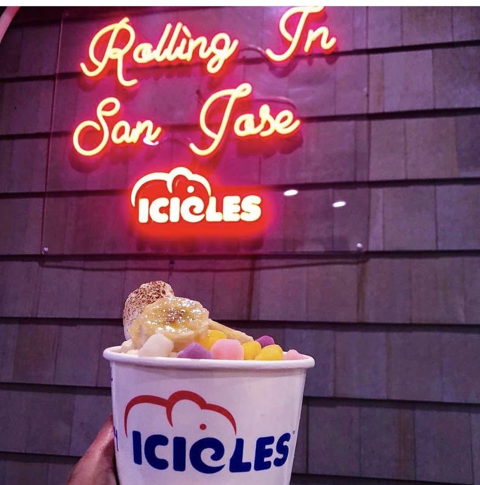 Icicles San Jose neon sign