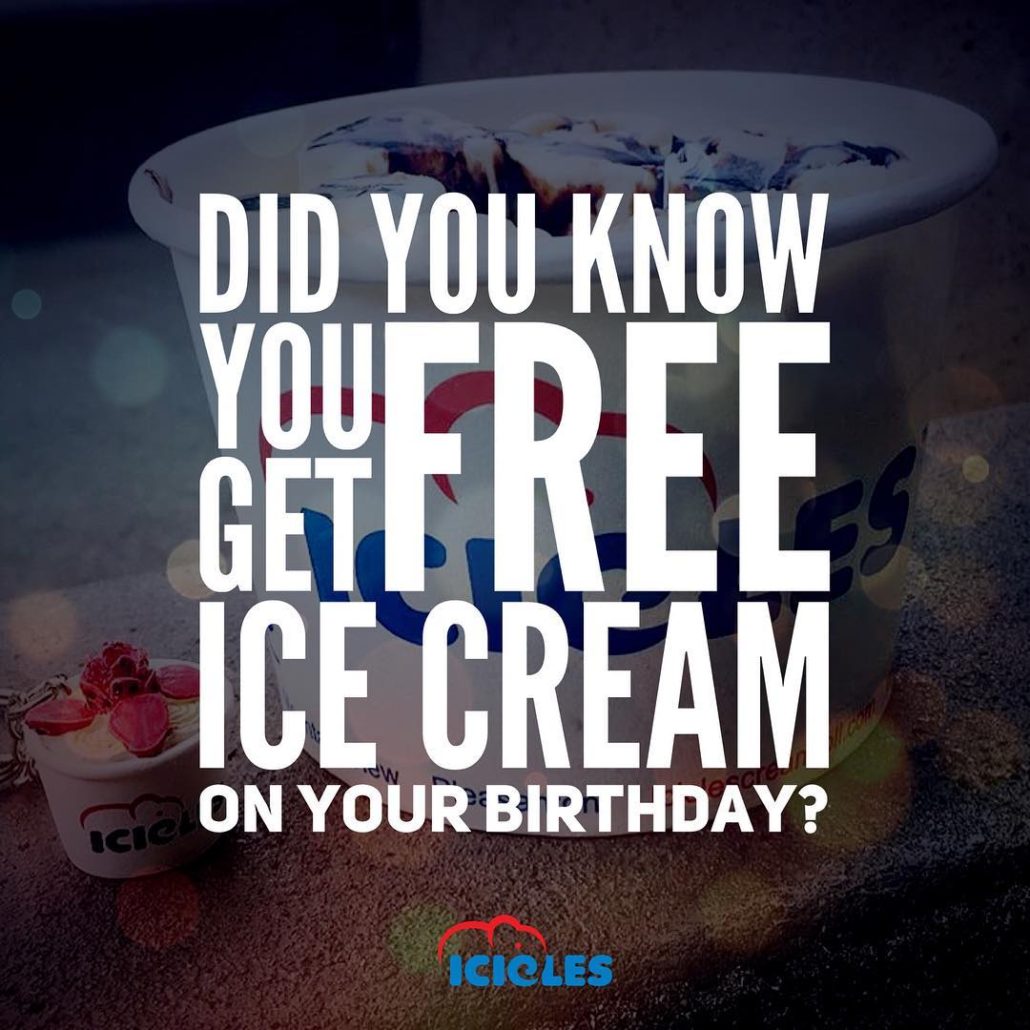 Free ice cream icicles birthday